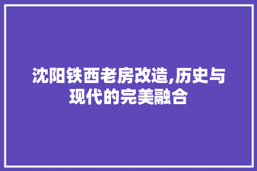 沈阳铁西老房改造,历史与现代的完美融合