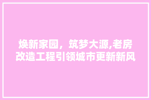 焕新家园，筑梦大源,老房改造工程引领城市更新新风尚