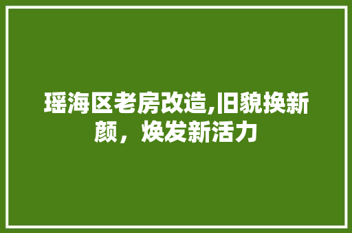 瑶海区老房改造,旧貌换新颜，焕发新活力