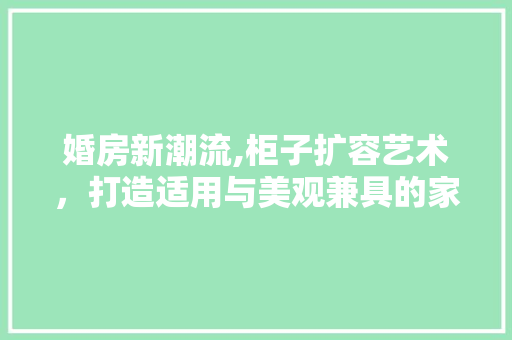 婚房新潮流,柜子扩容艺术，打造适用与美观兼具的家居空间