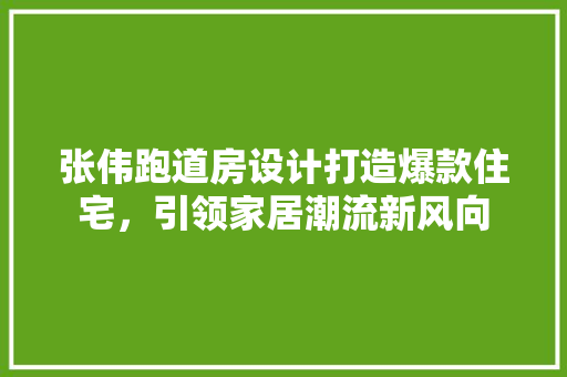张伟跑道房设计打造爆款住宅，引领家居潮流新风向