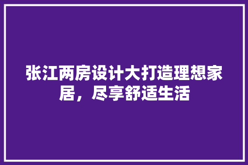 张江两房设计大打造理想家居，尽享舒适生活