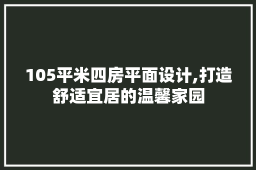 105平米四房平面设计,打造舒适宜居的温馨家园