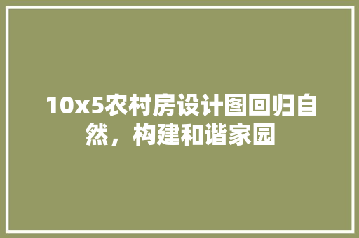 10x5农村房设计图回归自然，构建和谐家园
