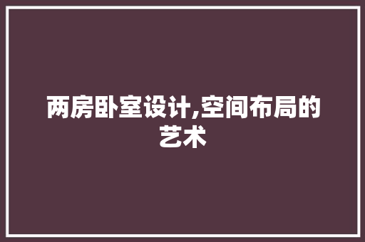 两房卧室设计,空间布局的艺术