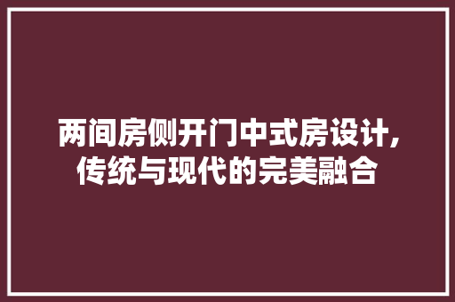 两间房侧开门中式房设计,传统与现代的完美融合