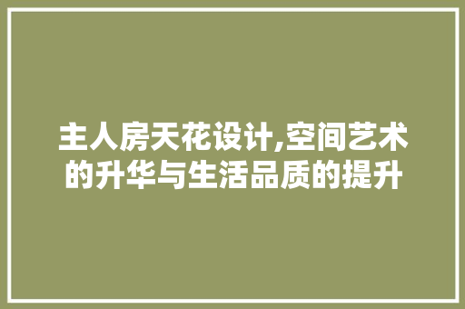 主人房天花设计,空间艺术的升华与生活品质的提升