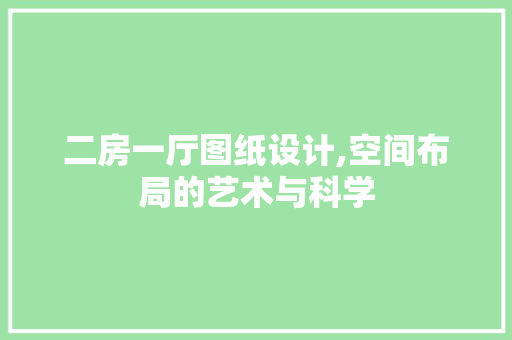 二房一厅图纸设计,空间布局的艺术与科学