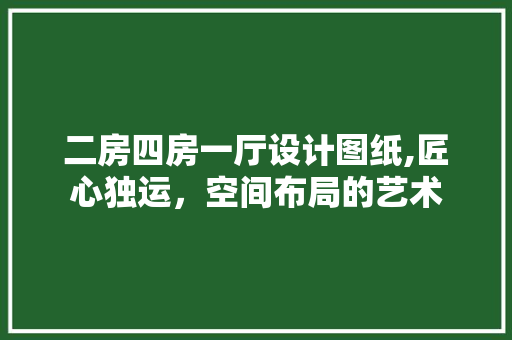 二房四房一厅设计图纸,匠心独运，空间布局的艺术