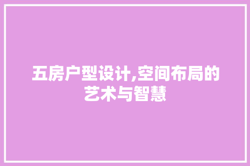 五房户型设计,空间布局的艺术与智慧