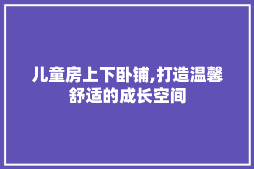 儿童房上下卧铺,打造温馨舒适的成长空间