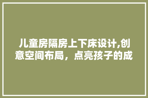 儿童房隔房上下床设计,创意空间布局，点亮孩子的成长天地