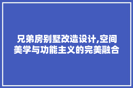 兄弟房别墅改造设计,空间美学与功能主义的完美融合