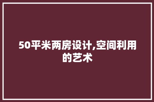 50平米两房设计,空间利用的艺术
