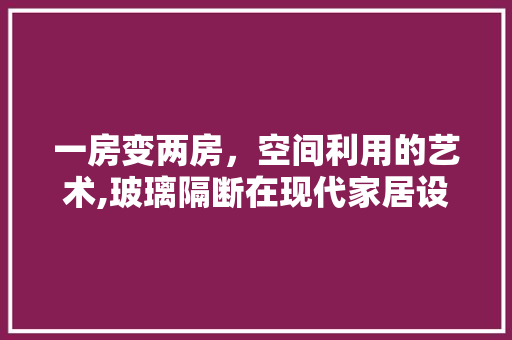 一房变两房，空间利用的艺术,玻璃隔断在现代家居设计中的应用与魅力