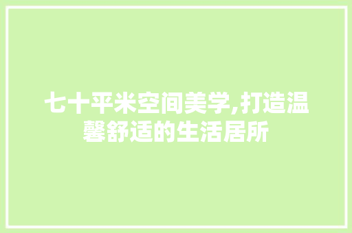 七十平米空间美学,打造温馨舒适的生活居所