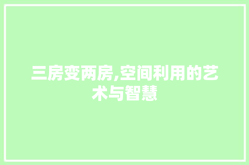 三房变两房,空间利用的艺术与智慧