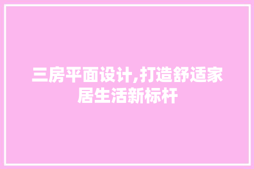 三房平面设计,打造舒适家居生活新标杆