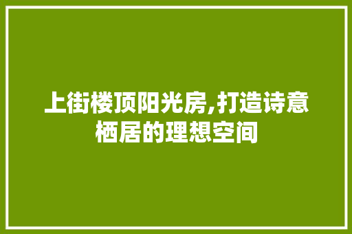 上街楼顶阳光房,打造诗意栖居的理想空间