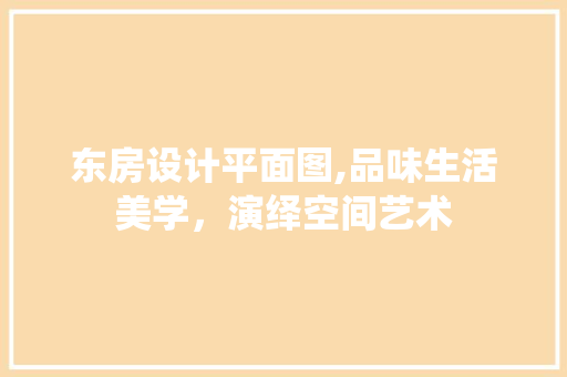 东房设计平面图,品味生活美学，演绎空间艺术
