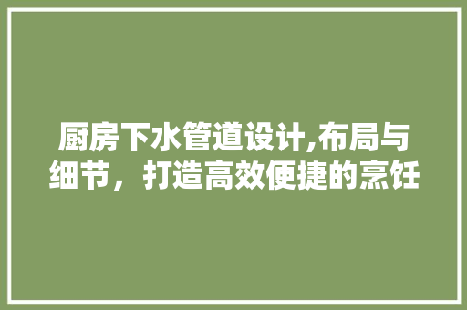 厨房下水管道设计,布局与细节，打造高效便捷的烹饪空间