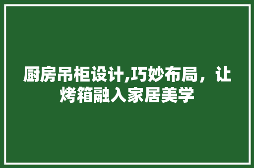 厨房吊柜设计,巧妙布局，让烤箱融入家居美学
