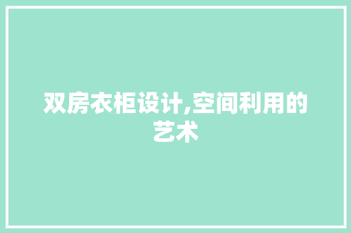 双房衣柜设计,空间利用的艺术