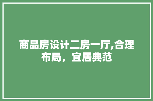 商品房设计二房一厅,合理布局，宜居典范