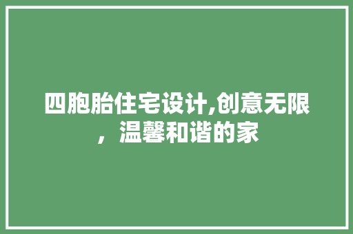 四胞胎住宅设计,创意无限，温馨和谐的家