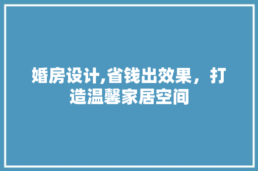 婚房设计,省钱出效果，打造温馨家居空间