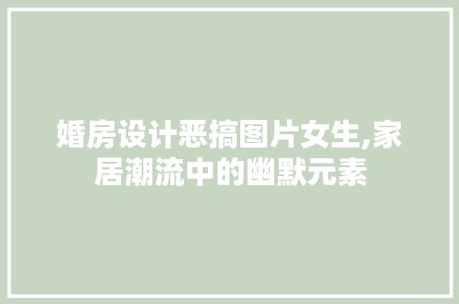 婚房设计恶搞图片女生,家居潮流中的幽默元素