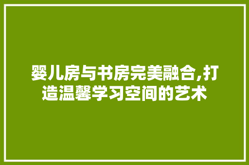 婴儿房与书房完美融合,打造温馨学习空间的艺术