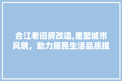 合江老旧房改造,重塑城市风貌，助力居民生活品质提升