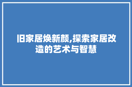 旧家居焕新颜,探索家居改造的艺术与智慧
