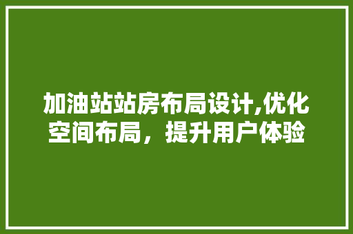 加油站站房布局设计,优化空间布局，提升用户体验