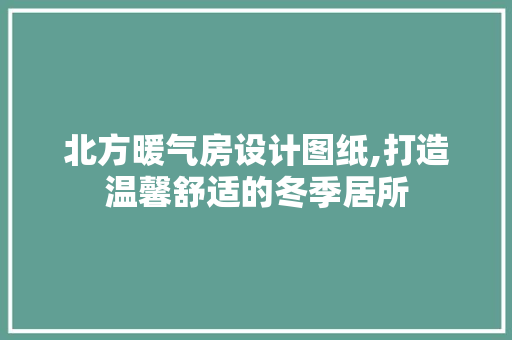 北方暖气房设计图纸,打造温馨舒适的冬季居所
