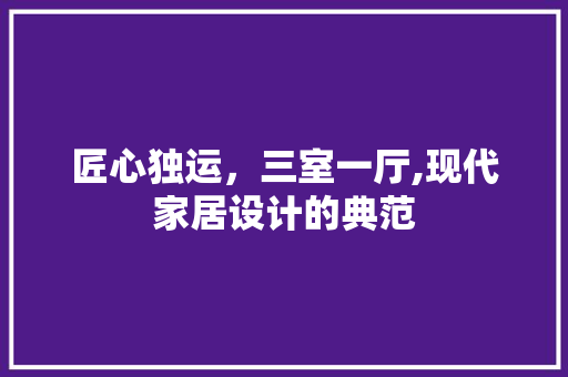 匠心独运，三室一厅,现代家居设计的典范