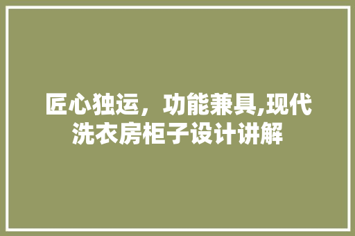 匠心独运，功能兼具,现代洗衣房柜子设计讲解