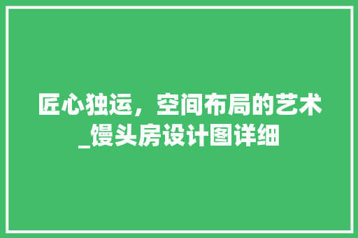 匠心独运，空间布局的艺术_馒头房设计图详细