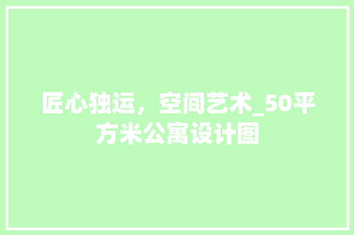 匠心独运，空间艺术_50平方米公寓设计图