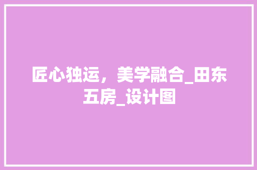 匠心独运，美学融合_田东五房_设计图