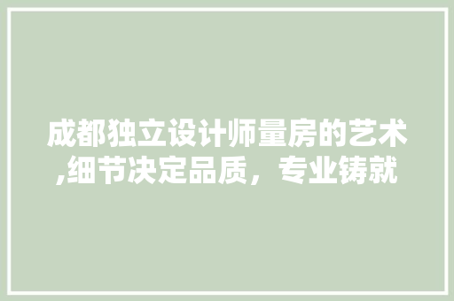 成都独立设计师量房的艺术,细节决定品质，专业铸就美好家居