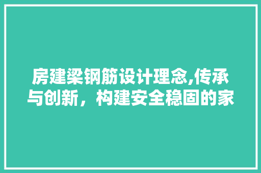 房建梁钢筋设计理念,传承与创新，构建安全稳固的家园