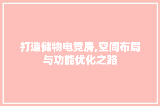 打造储物电竞房,空间布局与功能优化之路