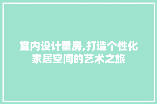 室内设计量房,打造个性化家居空间的艺术之旅