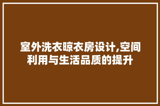 室外洗衣晾衣房设计,空间利用与生活品质的提升