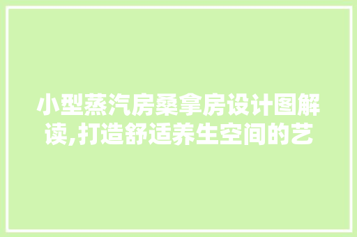 小型蒸汽房桑拿房设计图解读,打造舒适养生空间的艺术