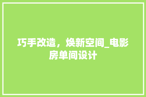 巧手改造，焕新空间_电影房单间设计