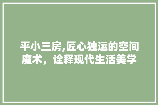平小三房,匠心独运的空间魔术，诠释现代生活美学