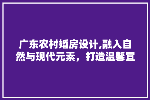 广东农村婚房设计,融入自然与现代元素，打造温馨宜居新居